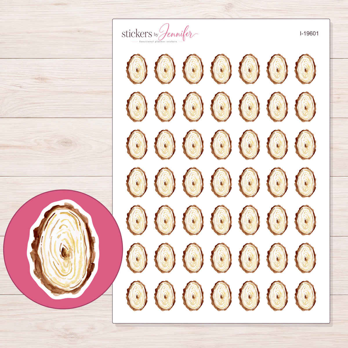 I-19601 planner sticker sheet with enlarged sticker detail