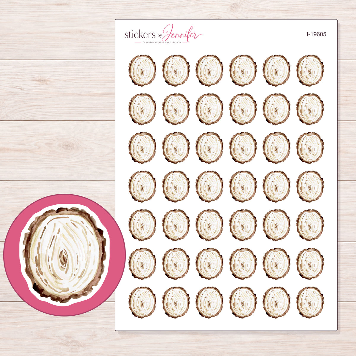 I-19605 planner sticker sheet with enlarged sticker detail