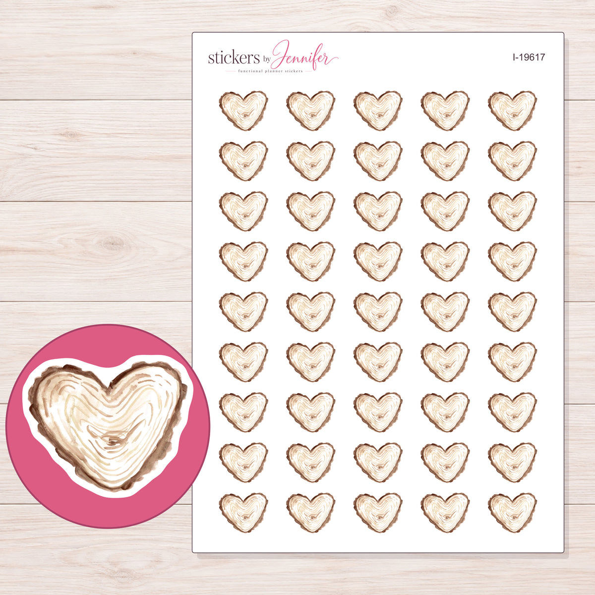 I-19617 planner sticker sheet with enlarged sticker detail