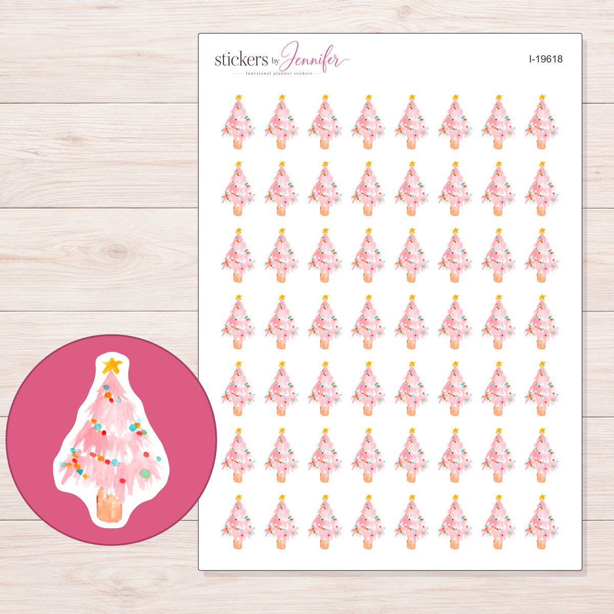 I-19618 planner sticker sheet with enlarged sticker detail