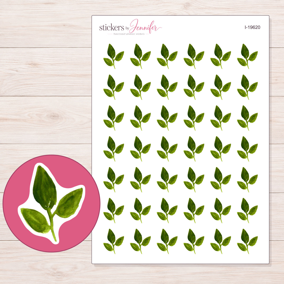 I-19620 planner sticker sheet with enlarged sticker detail