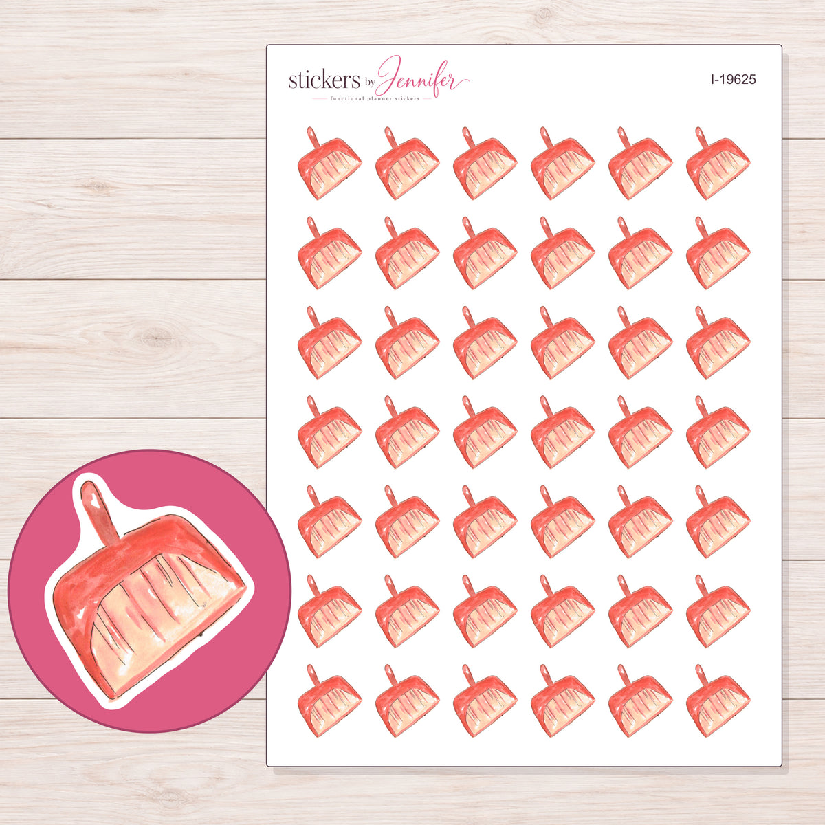 I-19625 planner sticker sheet with enlarged sticker detail
