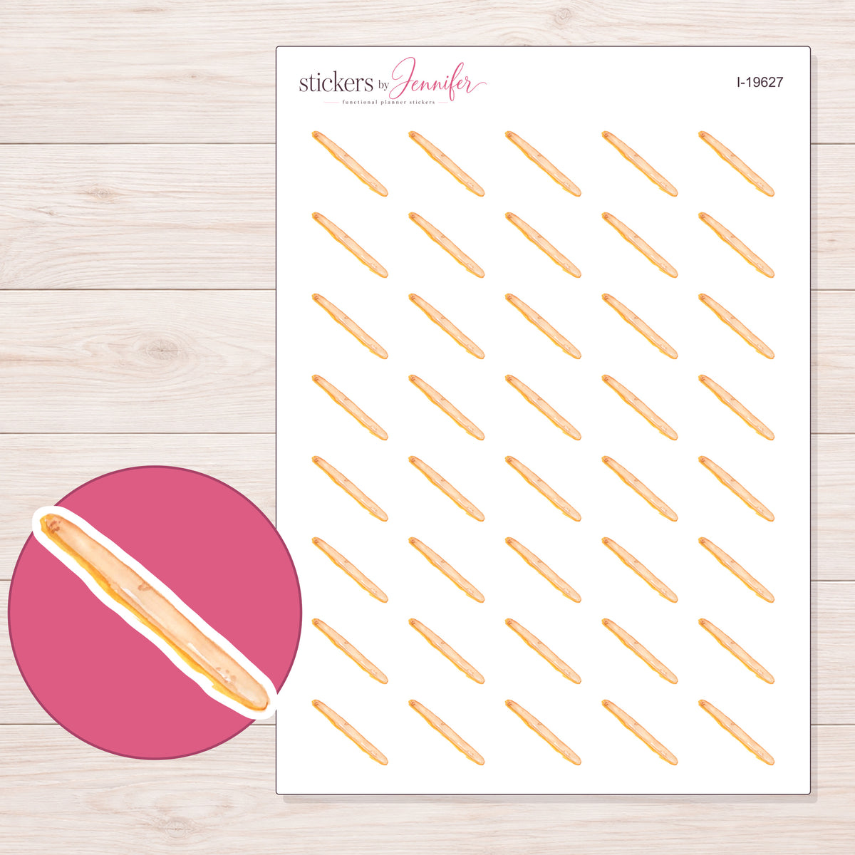 I-19627 planner sticker sheet with enlarged sticker detail