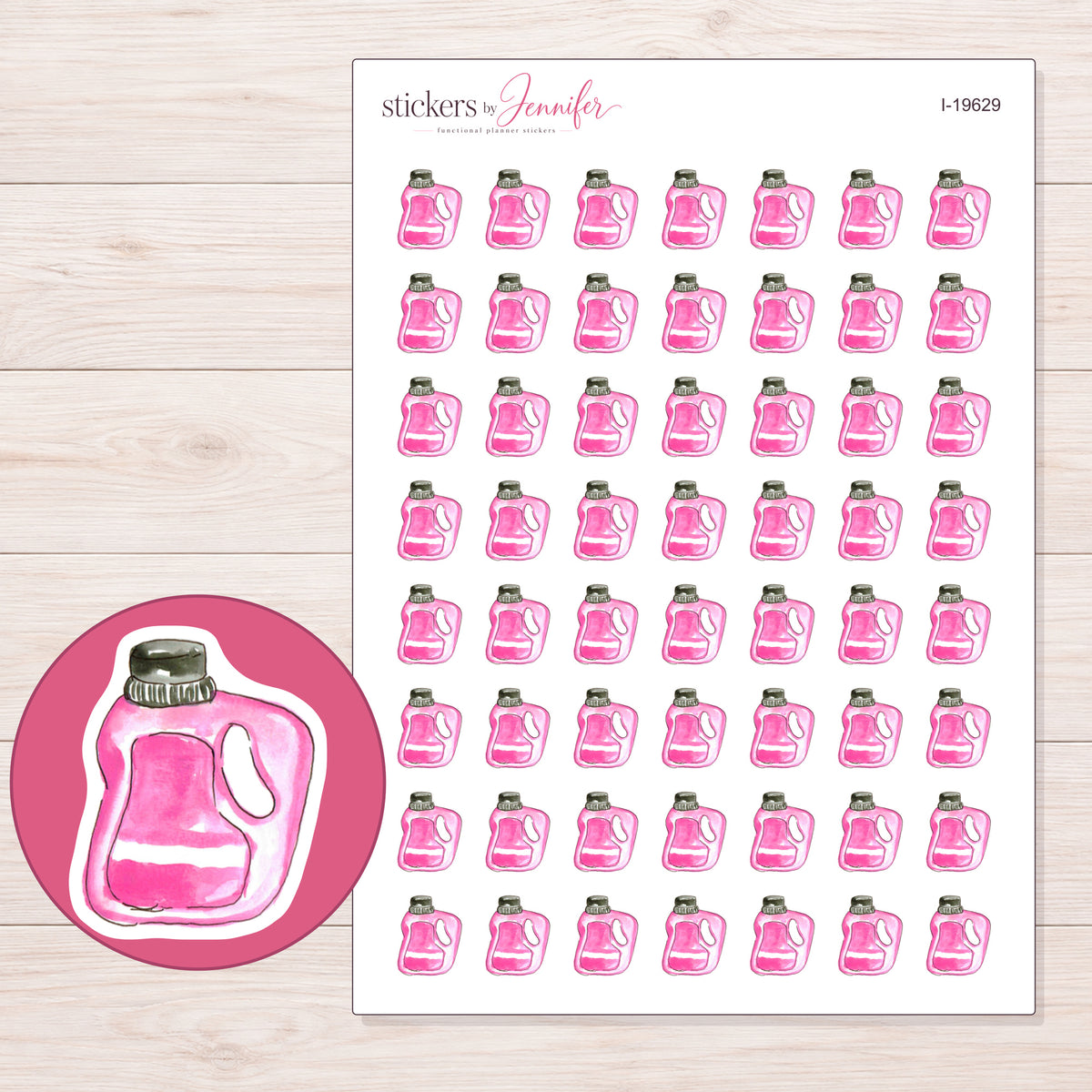 I-19629 planner sticker sheet with enlarged sticker detail
