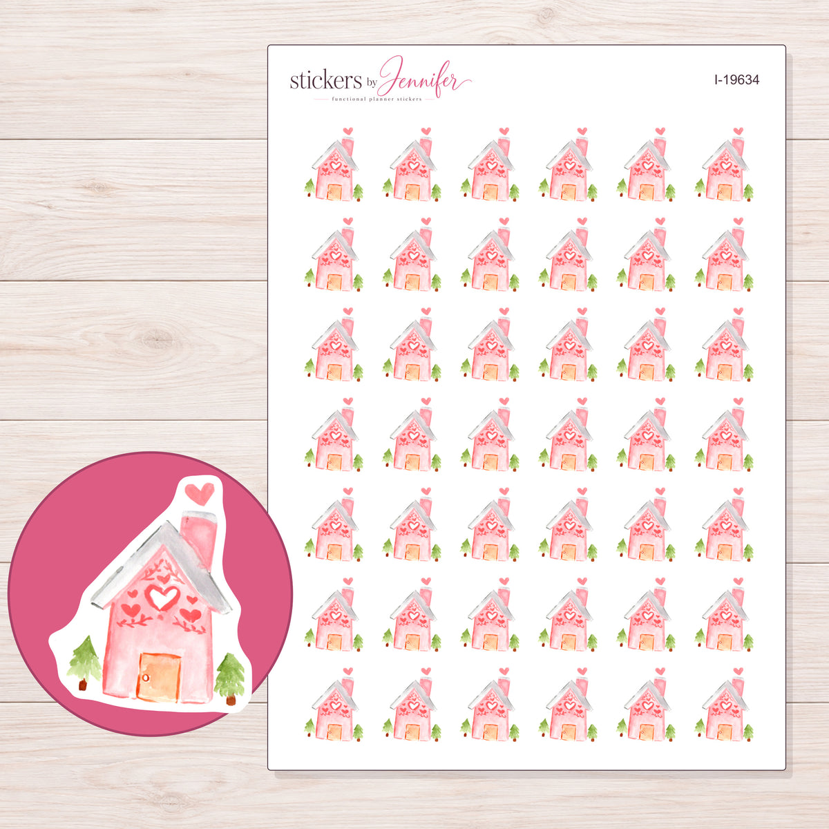 I-19634 planner sticker sheet with enlarged sticker detail