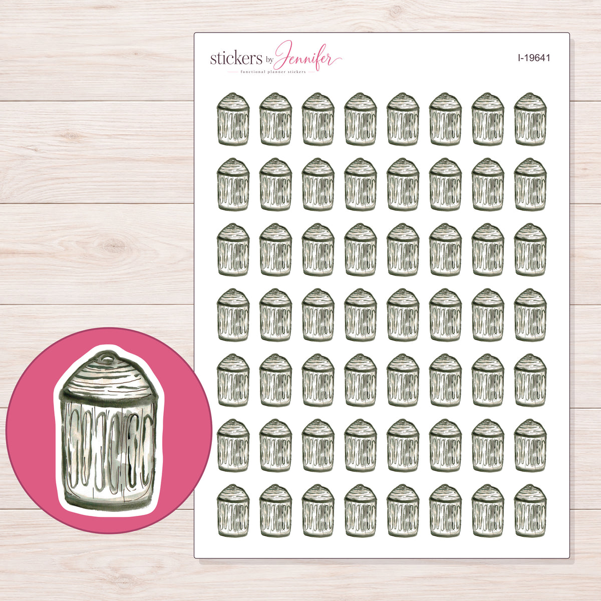 I-19641 planner sticker sheet with enlarged sticker detail