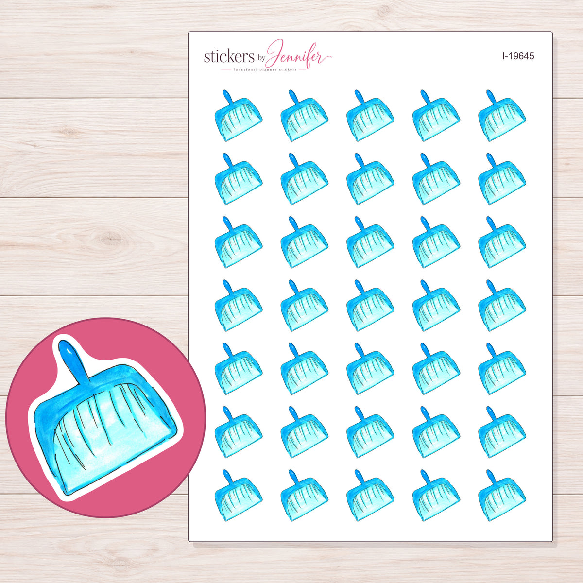 I-19645 planner sticker sheet with enlarged sticker detail