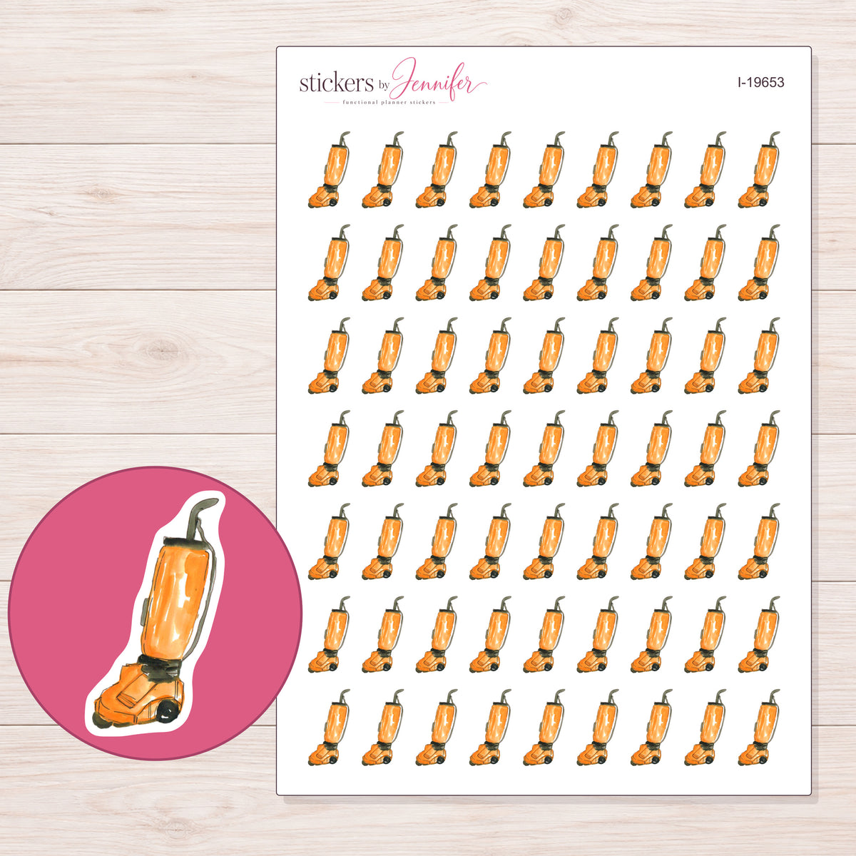 I-19653 planner sticker sheet with enlarged sticker detail