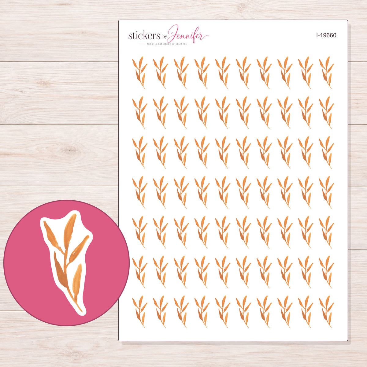 I-19660 planner sticker sheet with enlarged sticker detail