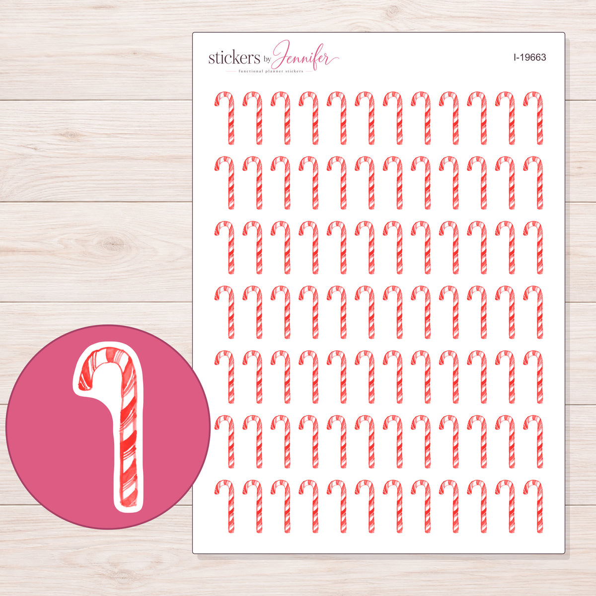 I-19663 planner sticker sheet with enlarged sticker detail