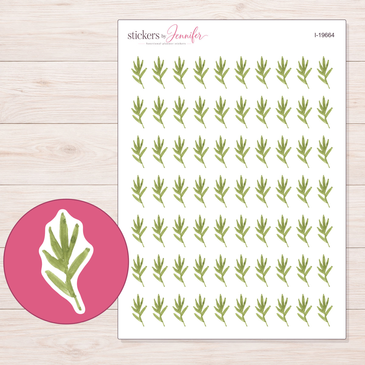 I-19664 planner sticker sheet with enlarged sticker detail
