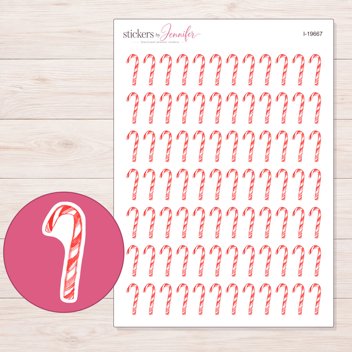 I-19667 planner sticker sheet with enlarged sticker detail