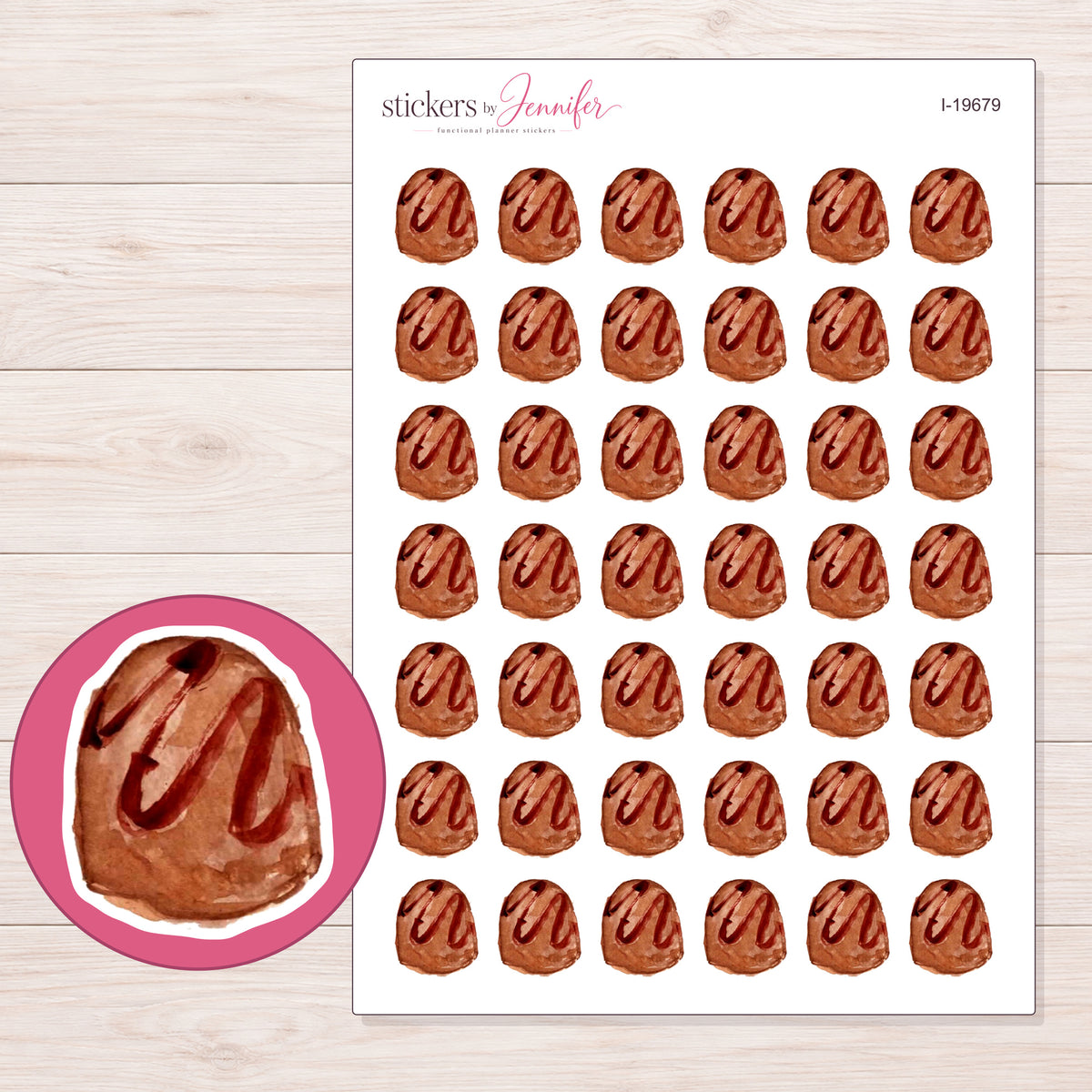 I-19679 planner sticker sheet with enlarged sticker detail