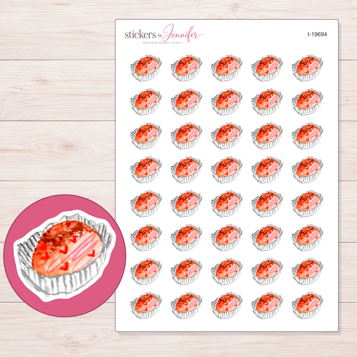 I-19694 planner sticker sheet with enlarged sticker detail