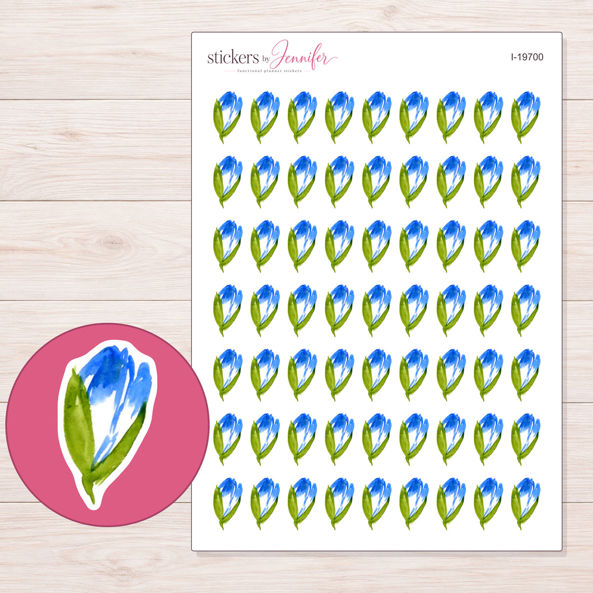 I-19700 planner sticker sheet with enlarged sticker detail