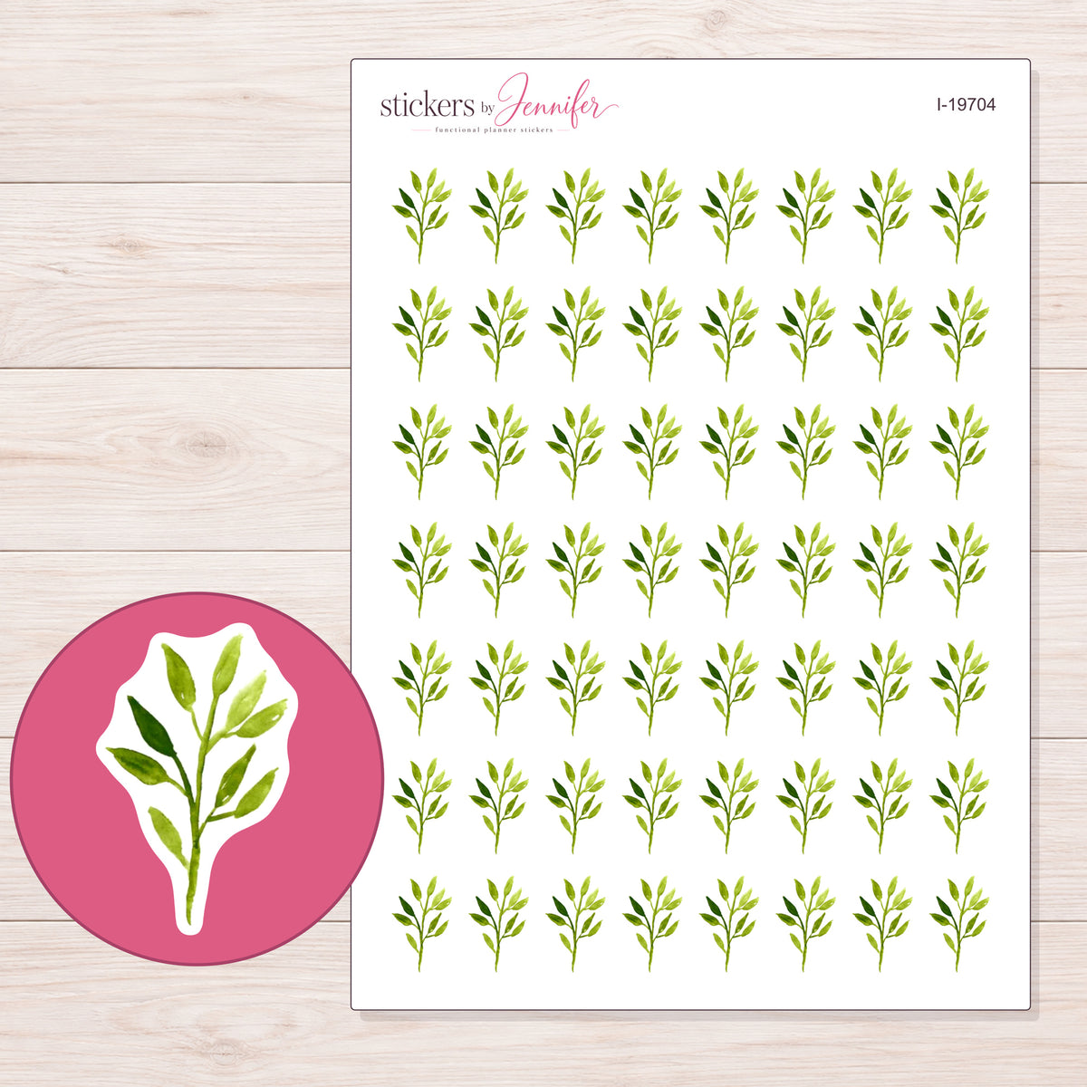 I-19704 planner sticker sheet with enlarged sticker detail