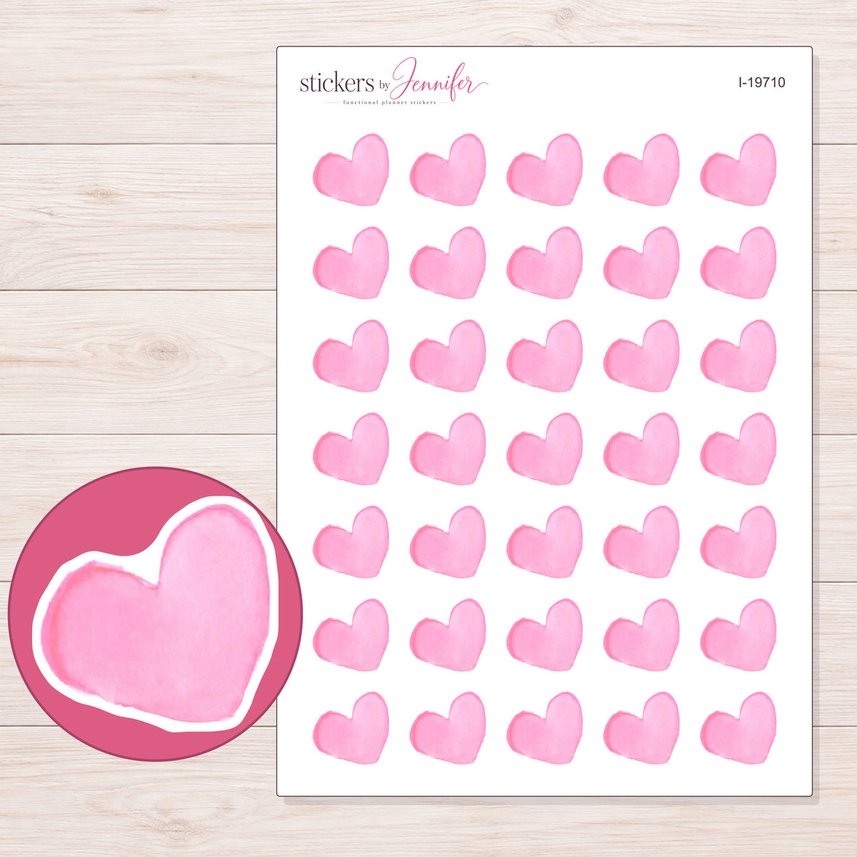 I-19710 planner sticker sheet with enlarged sticker detail