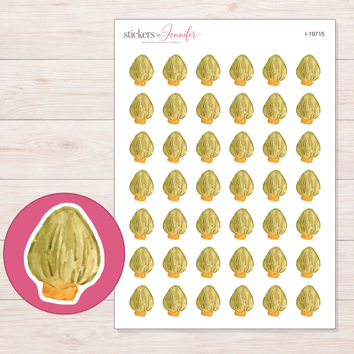 I-19715 planner sticker sheet with enlarged sticker detail