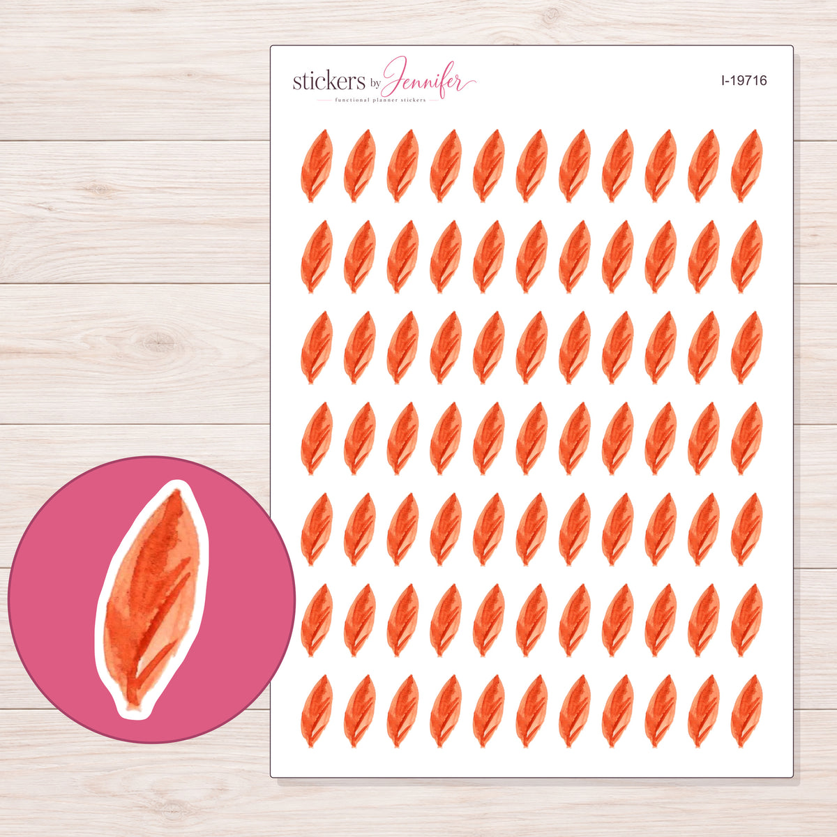 I-19716 planner sticker sheet with enlarged sticker detail
