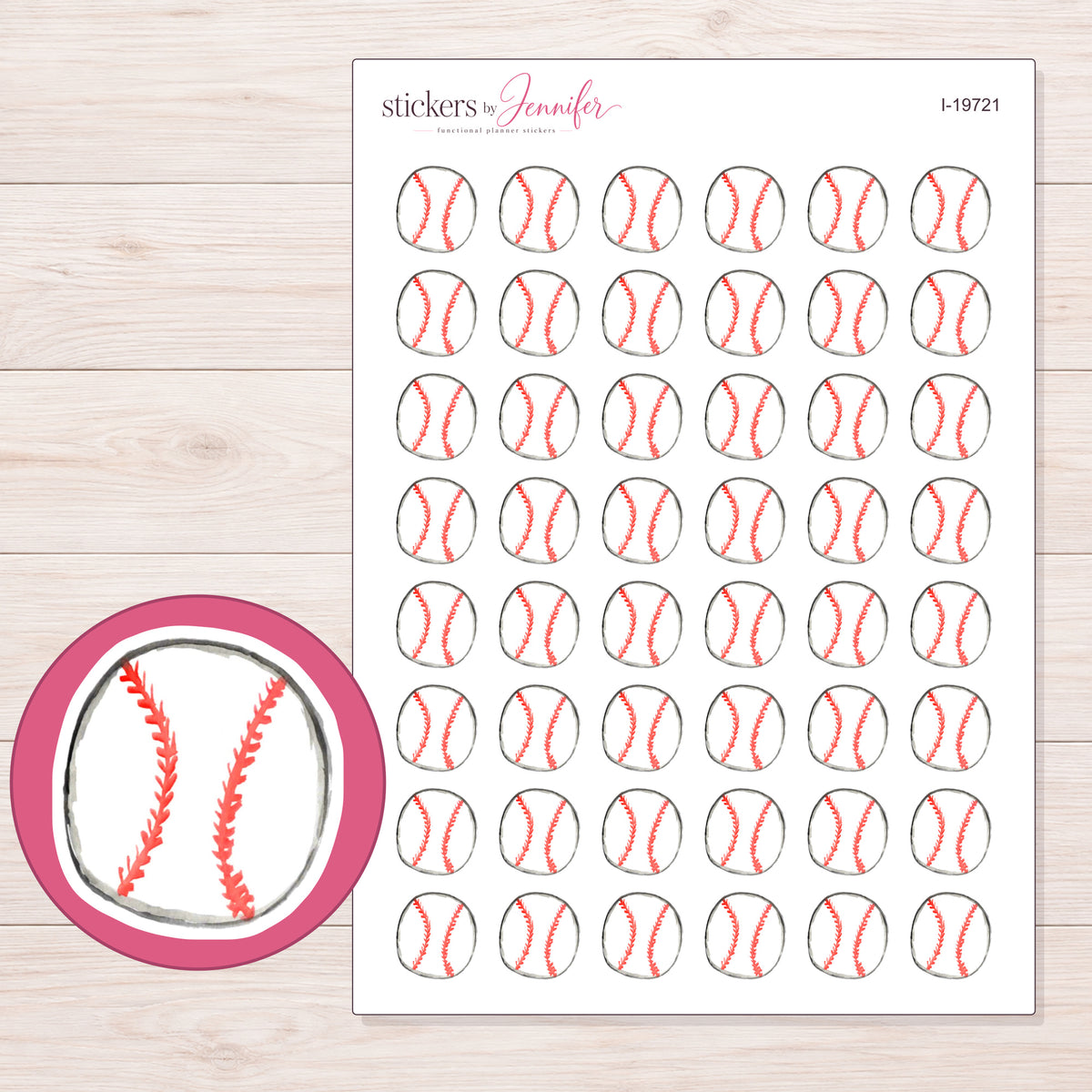 I-19721 planner sticker sheet with enlarged sticker detail