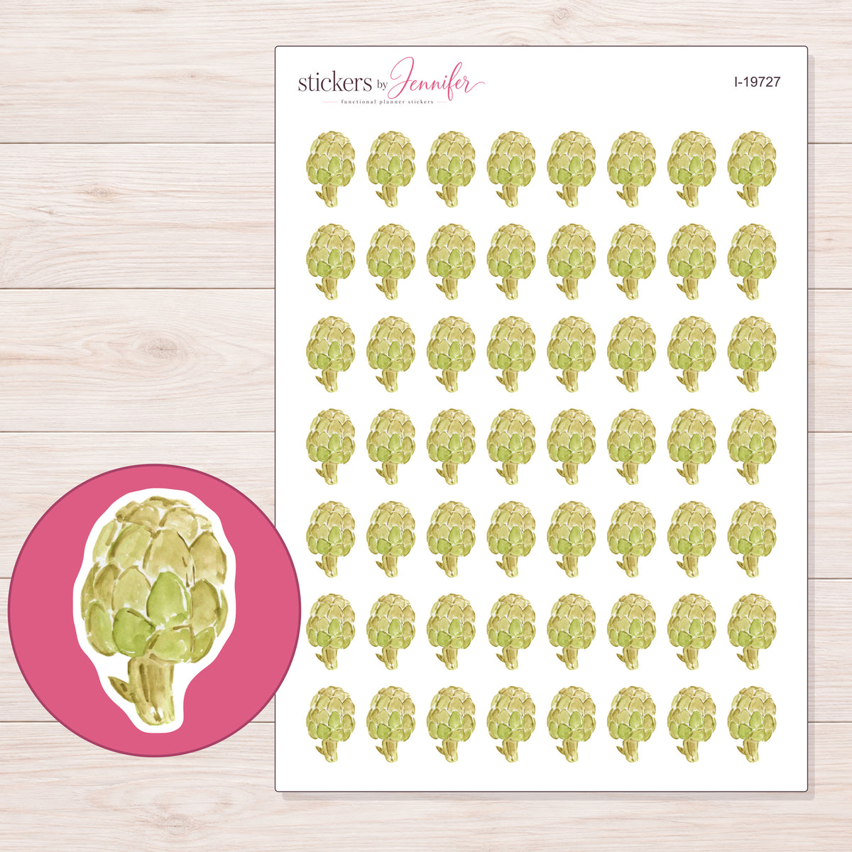 I-19727 planner sticker sheet with enlarged sticker detail