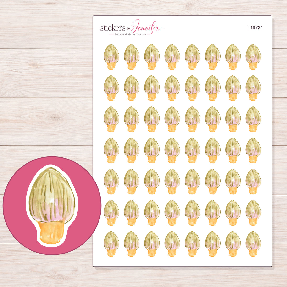 I-19731 planner sticker sheet with enlarged sticker detail