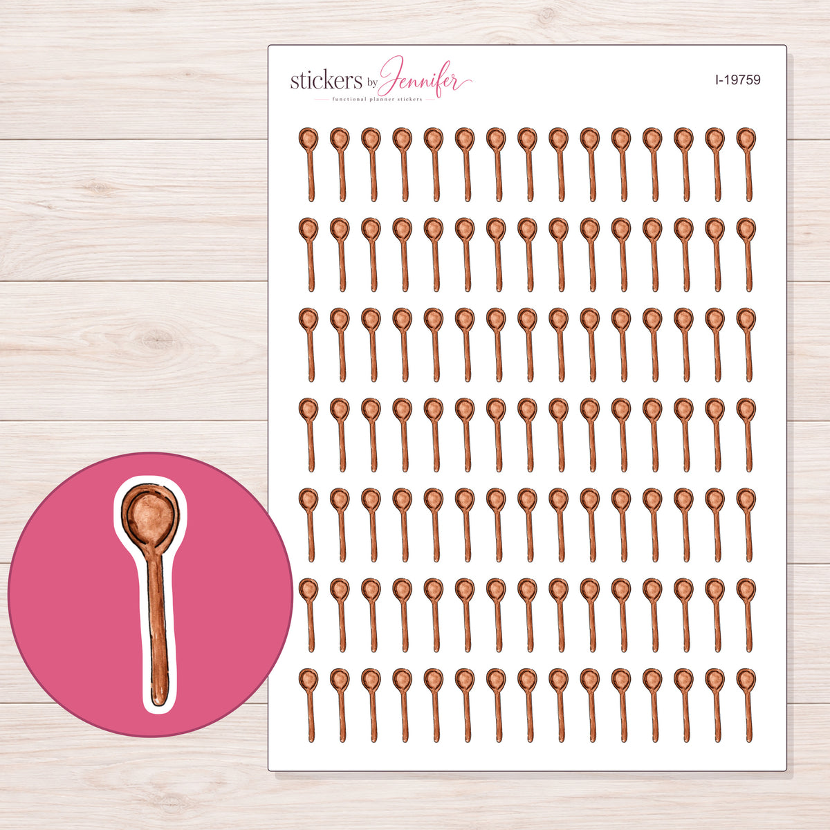 I-19759 planner sticker sheet with enlarged sticker detail
