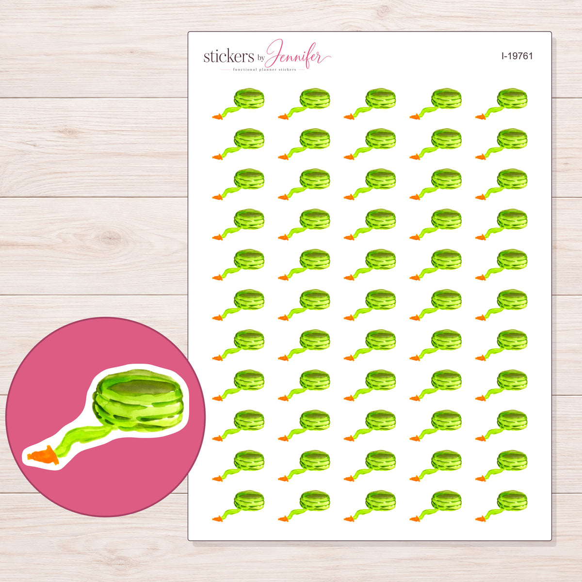 I-19761 planner sticker sheet with enlarged sticker detail