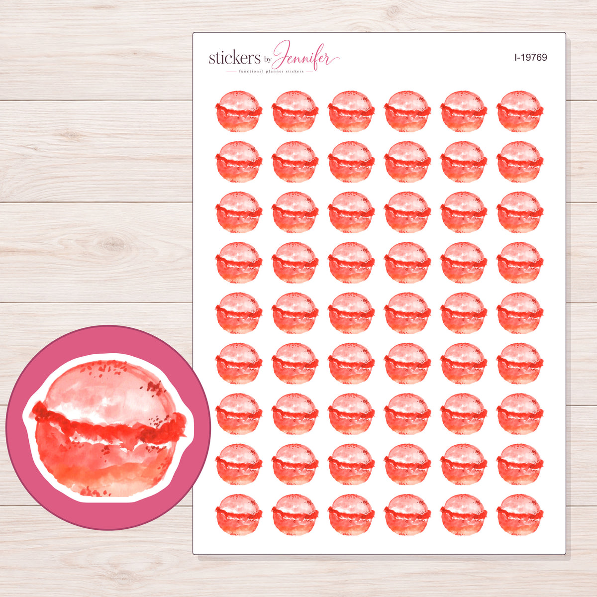 I-19769 planner sticker sheet with enlarged sticker detail