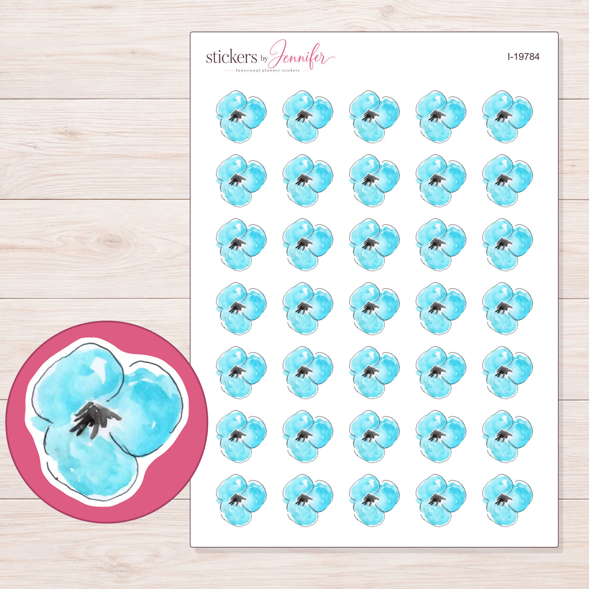 I-19784 planner sticker sheet with enlarged sticker detail