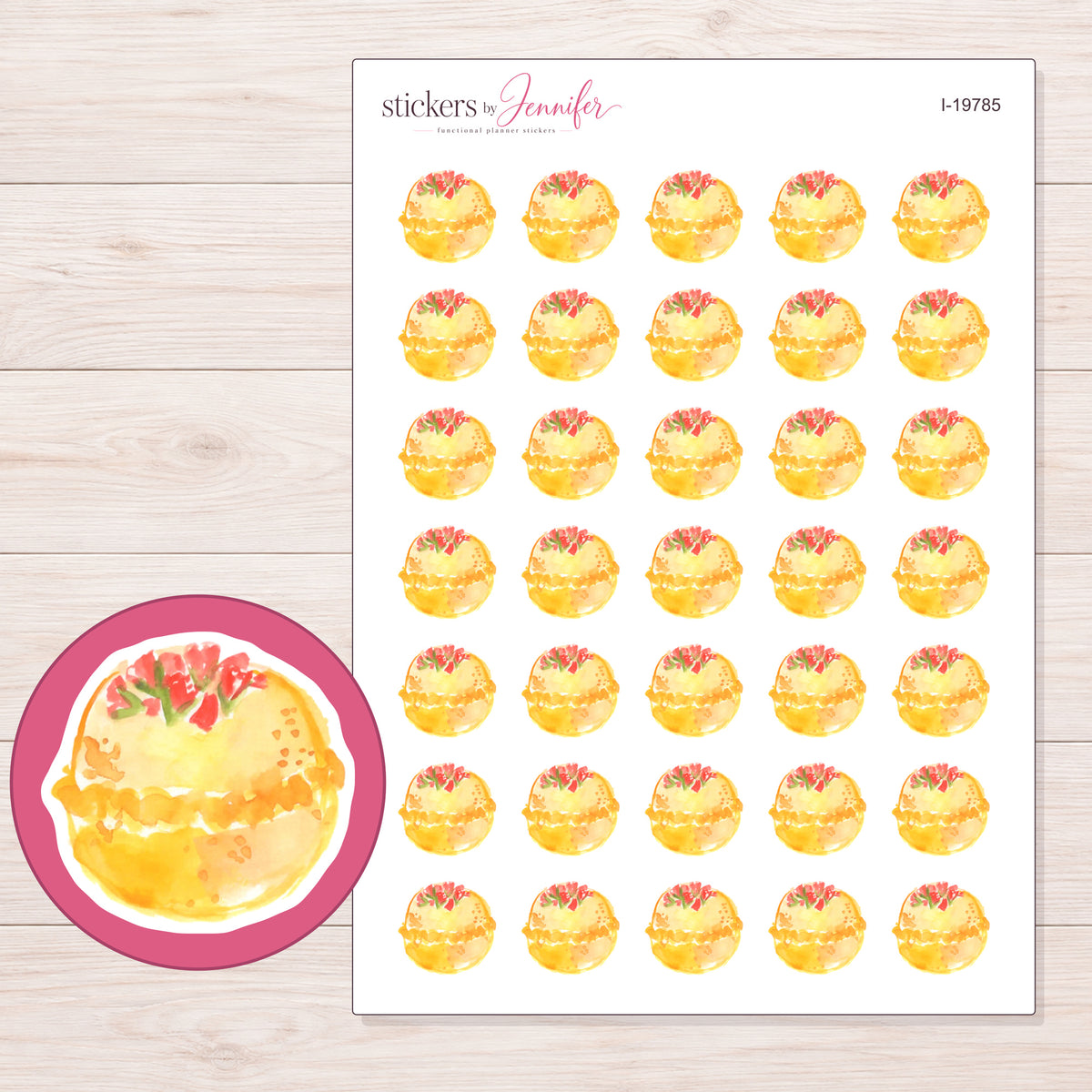 I-19785 planner sticker sheet with enlarged sticker detail