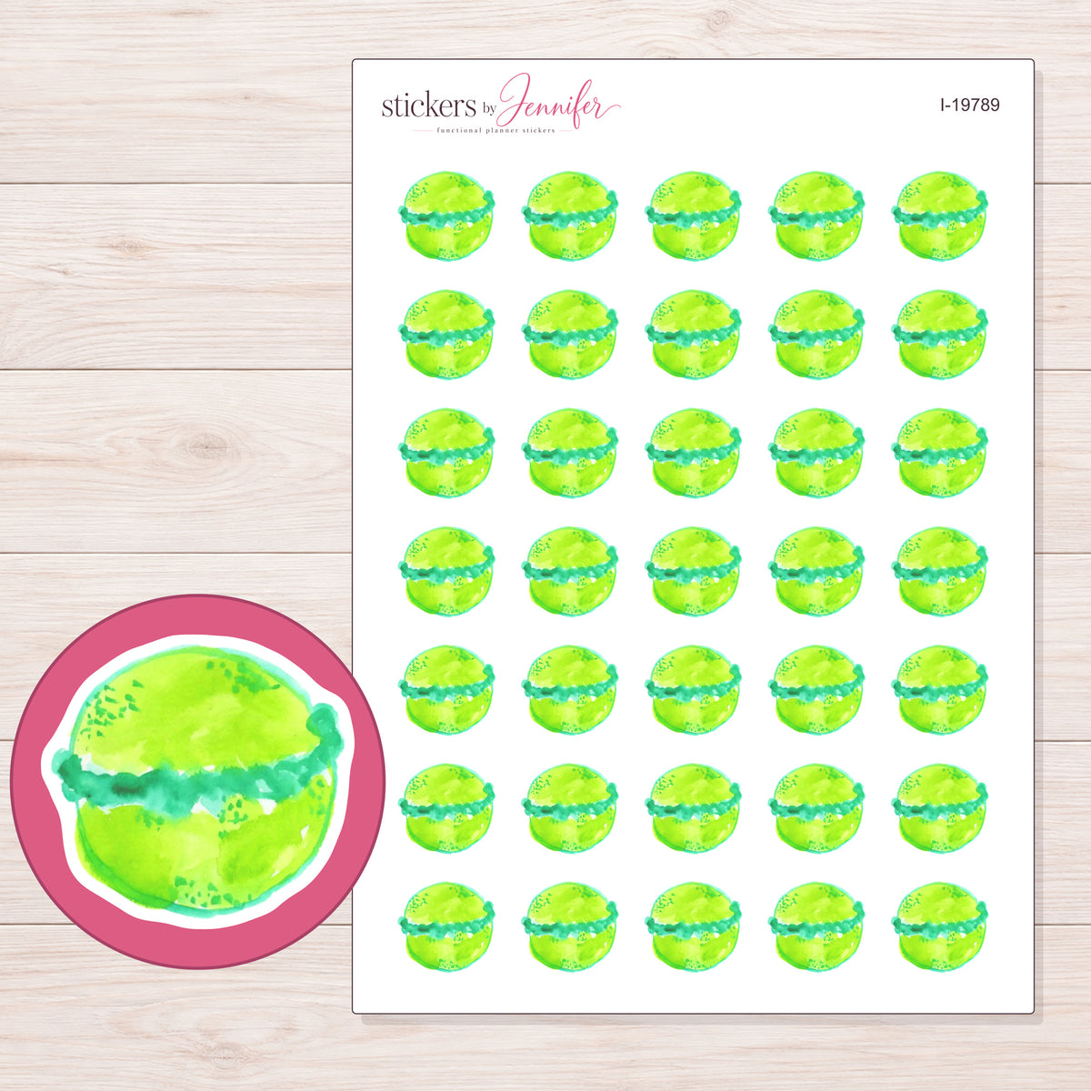 I-19789 planner sticker sheet with enlarged sticker detail