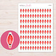 I-19805 planner sticker sheet with enlarged sticker detail