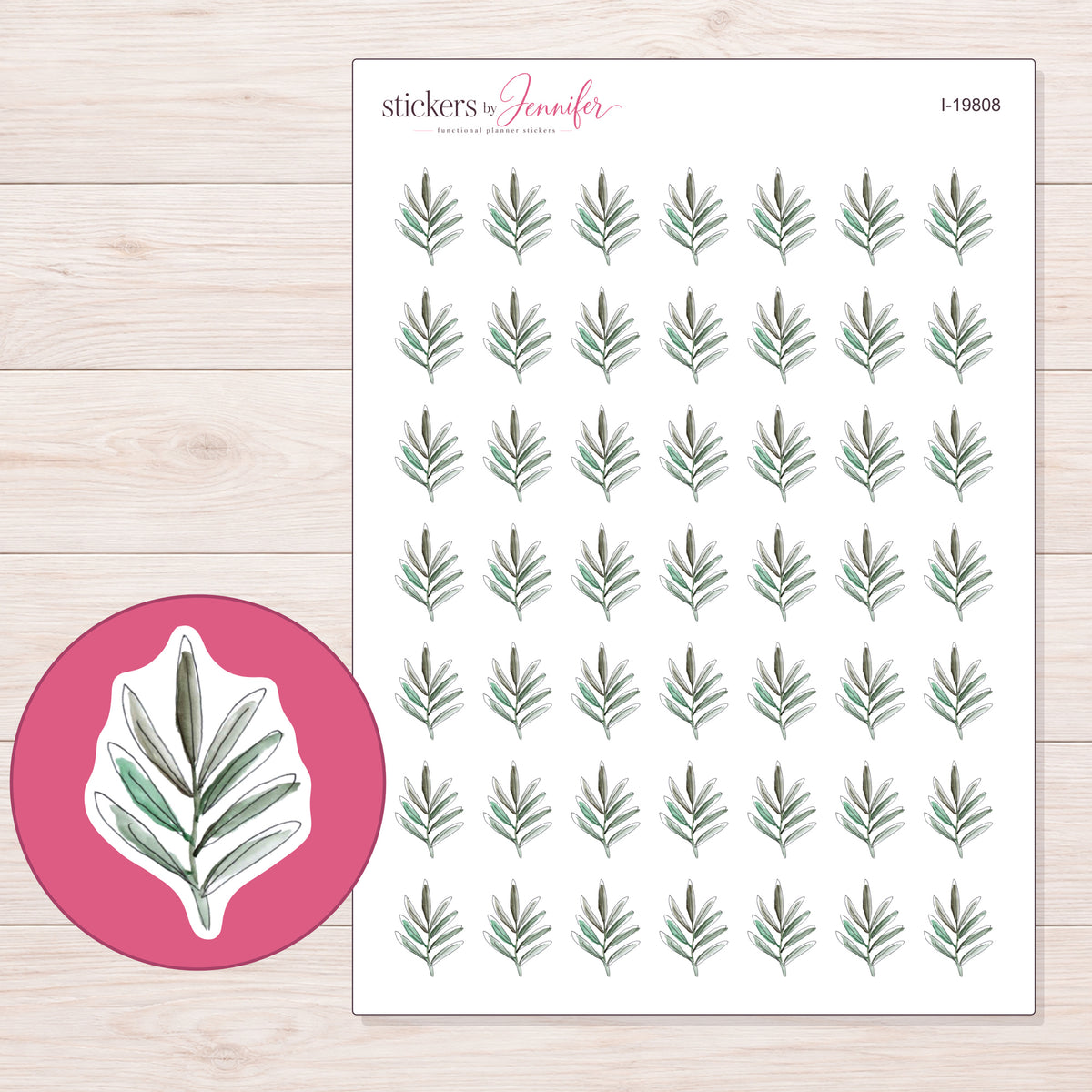 I-19808 planner sticker sheet with enlarged sticker detail