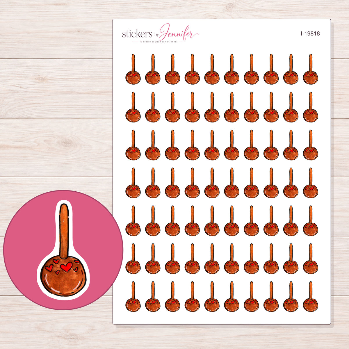 I-19818 planner sticker sheet with enlarged sticker detail