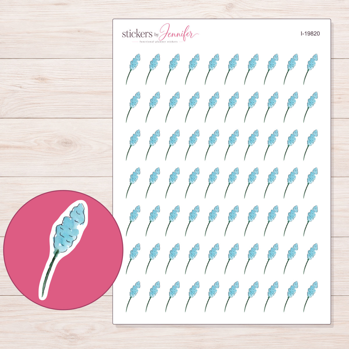 I-19820 planner sticker sheet with enlarged sticker detail