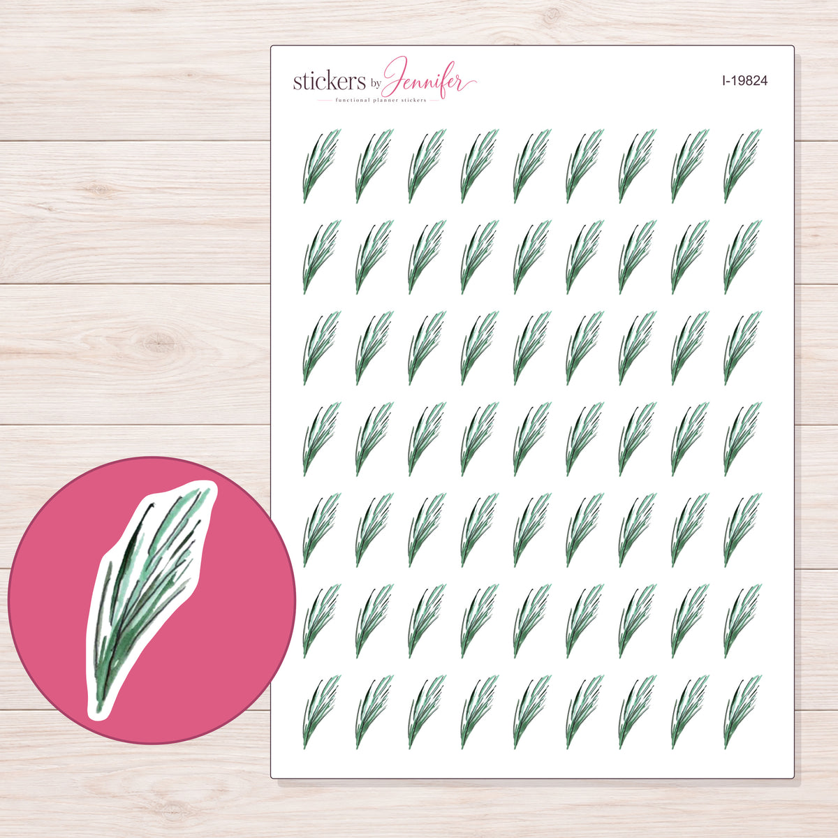 I-19824 planner sticker sheet with enlarged sticker detail