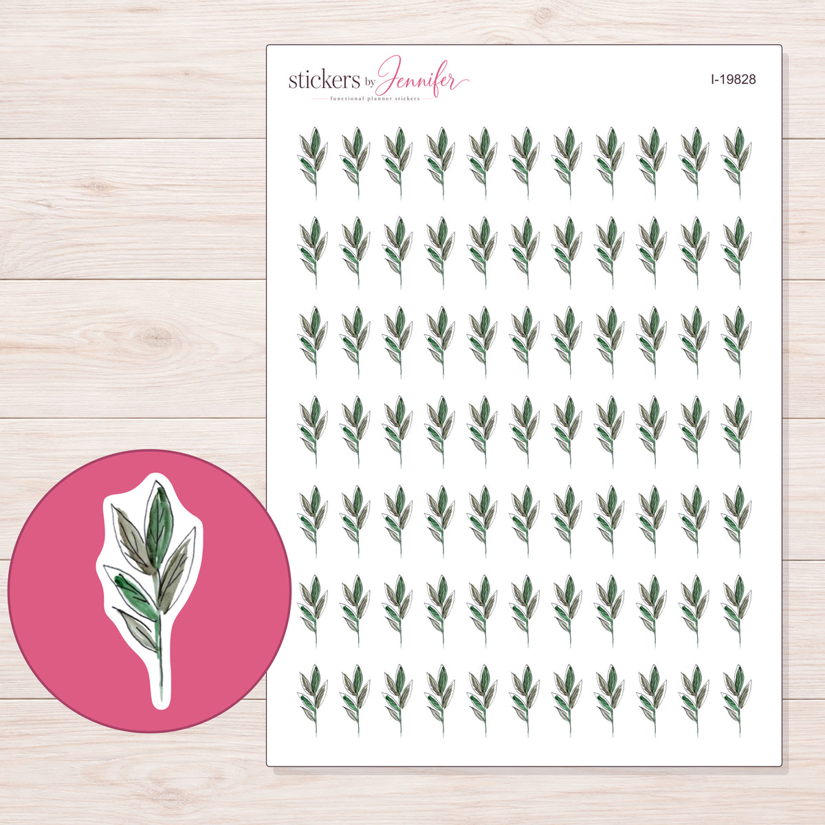 I-19828 planner sticker sheet with enlarged sticker detail