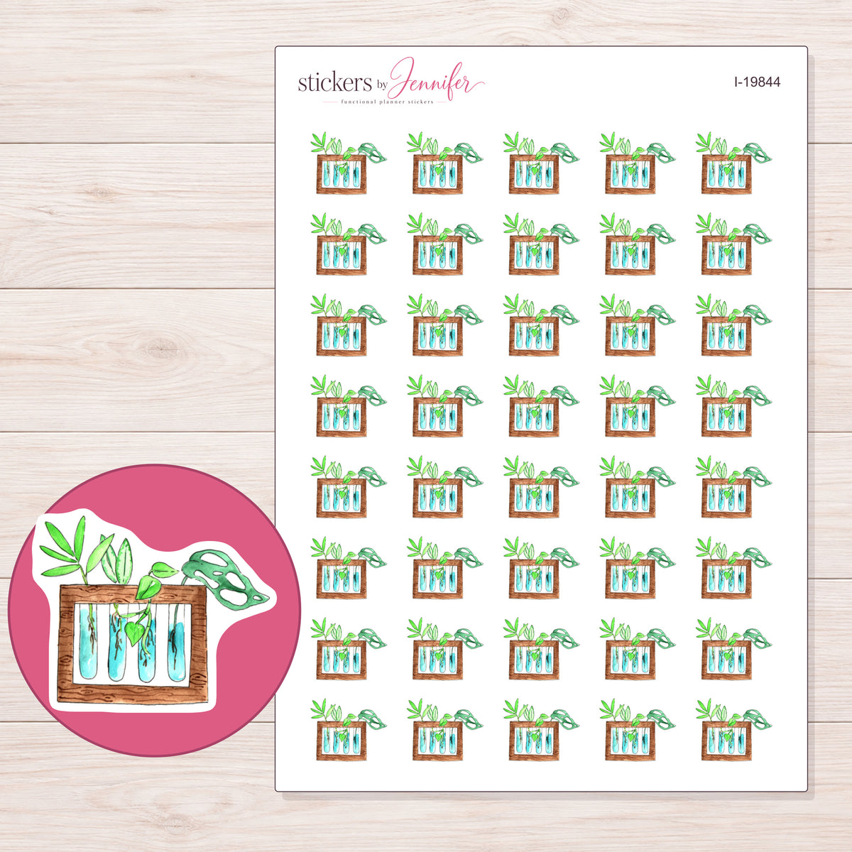 I-19844 planner sticker sheet with enlarged sticker detail