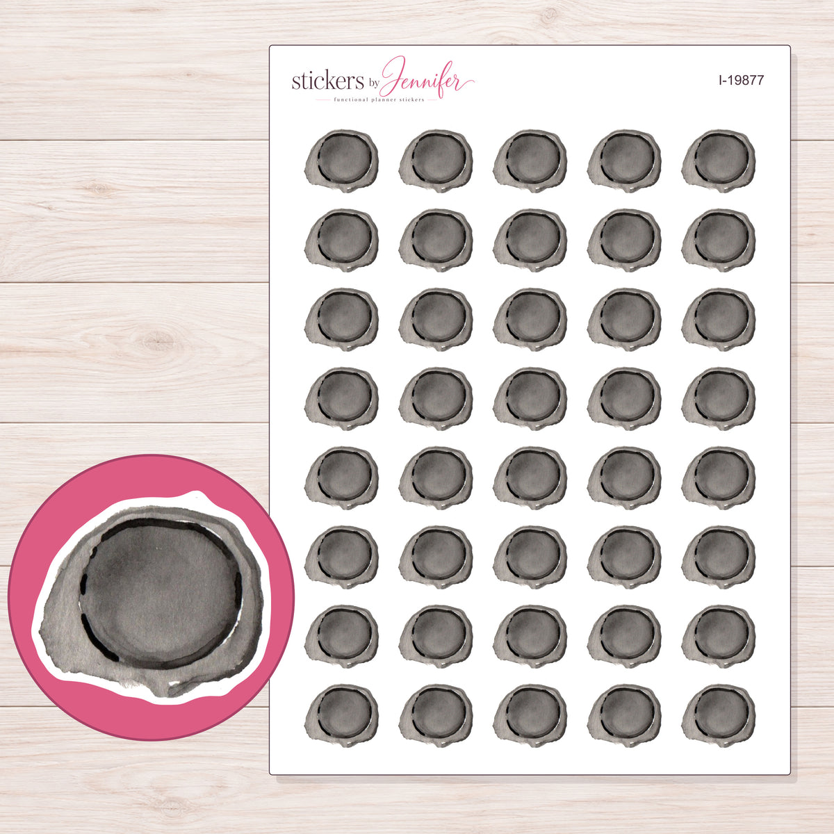 I-19877 planner sticker sheet with enlarged sticker detail