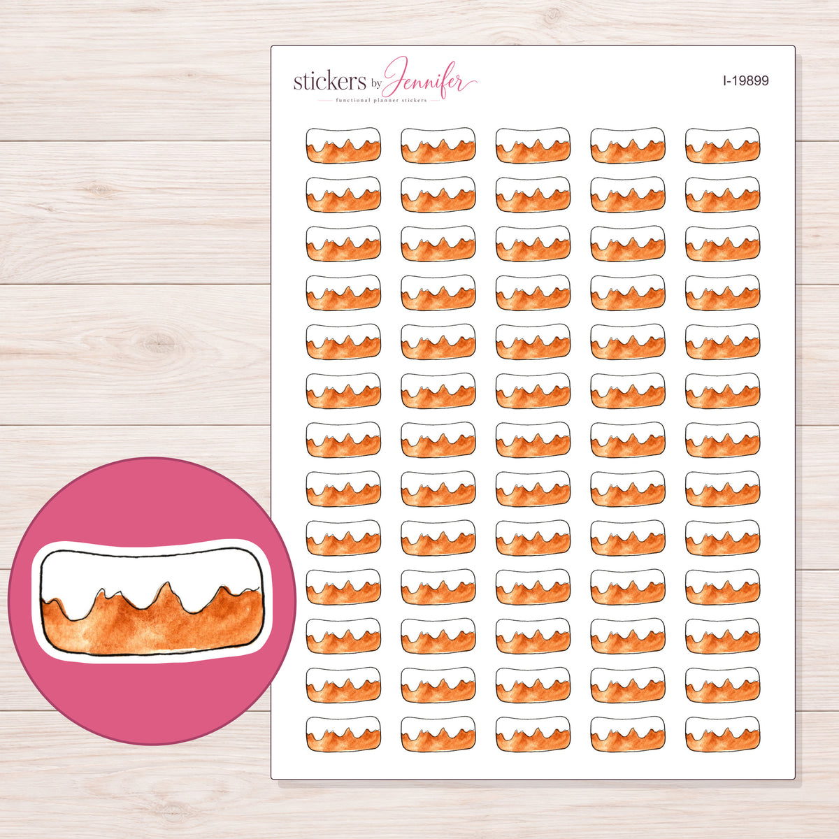 I-19899 planner sticker sheet with enlarged sticker detail