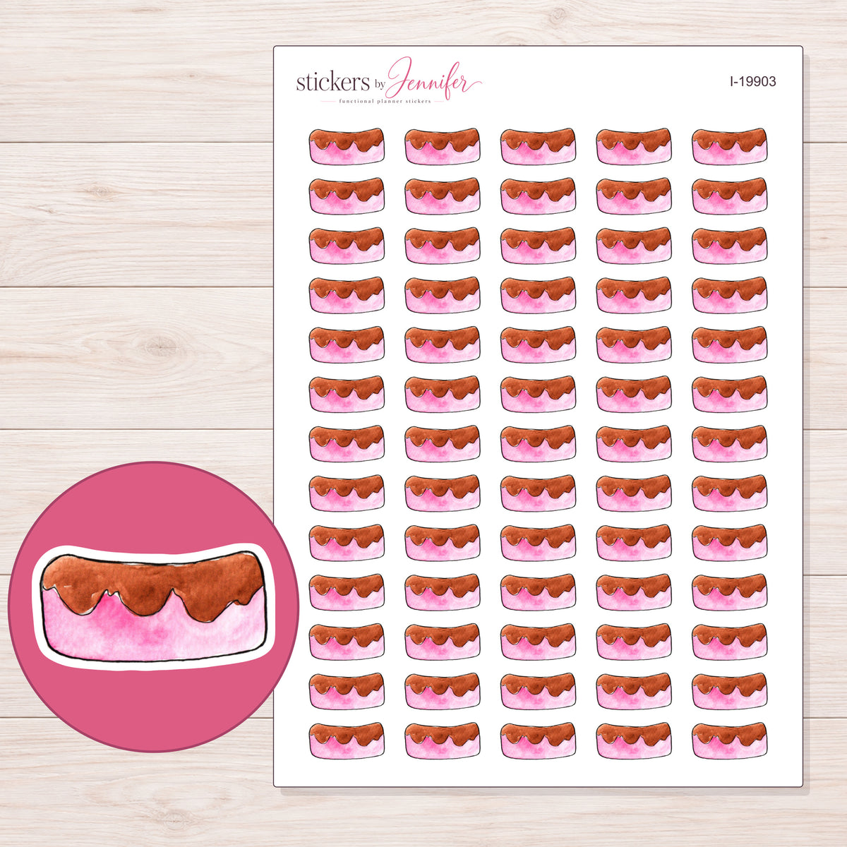 I-19903 planner sticker sheet with enlarged sticker detail