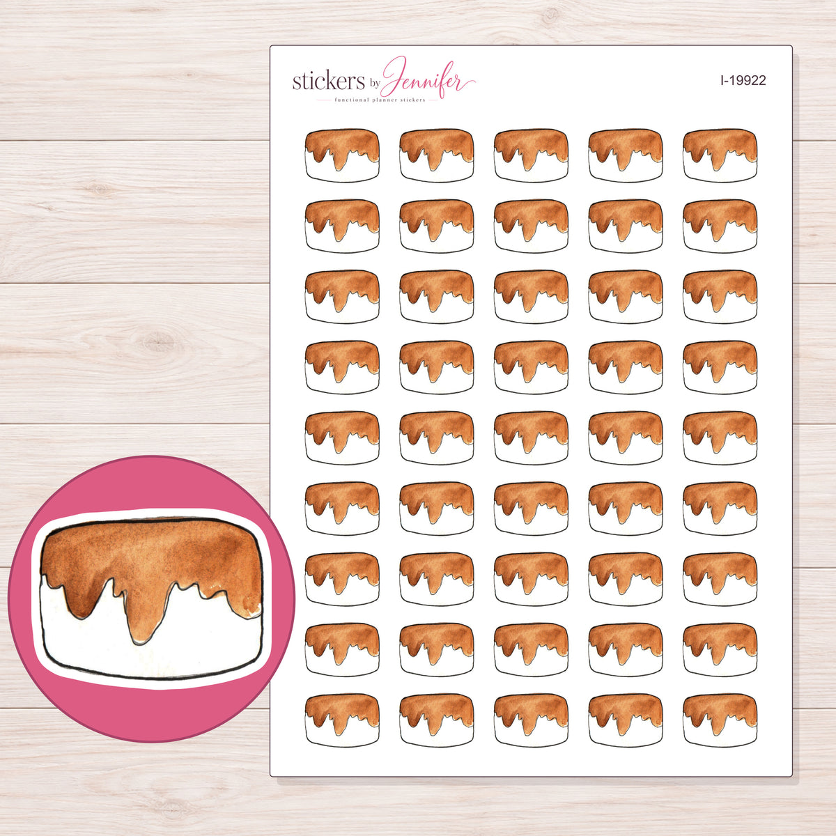 I-19922 planner sticker sheet with enlarged sticker detail