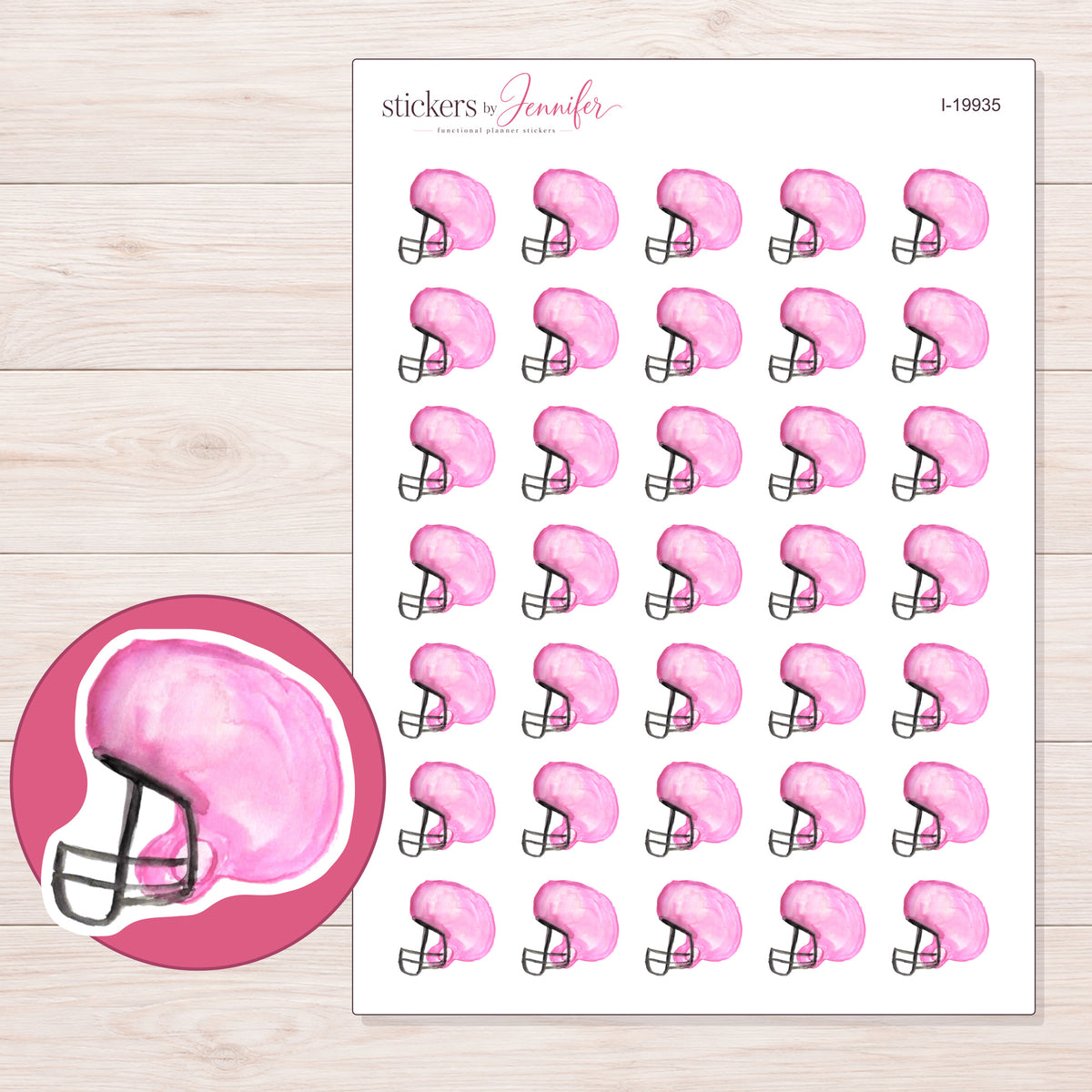 I-19935 planner sticker sheet with enlarged sticker detail