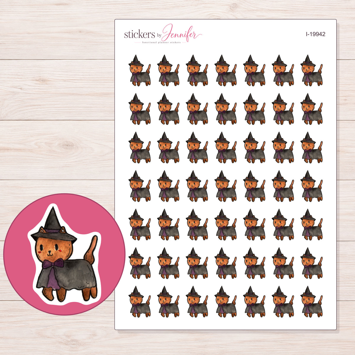 I-19942 planner sticker sheet with enlarged sticker detail