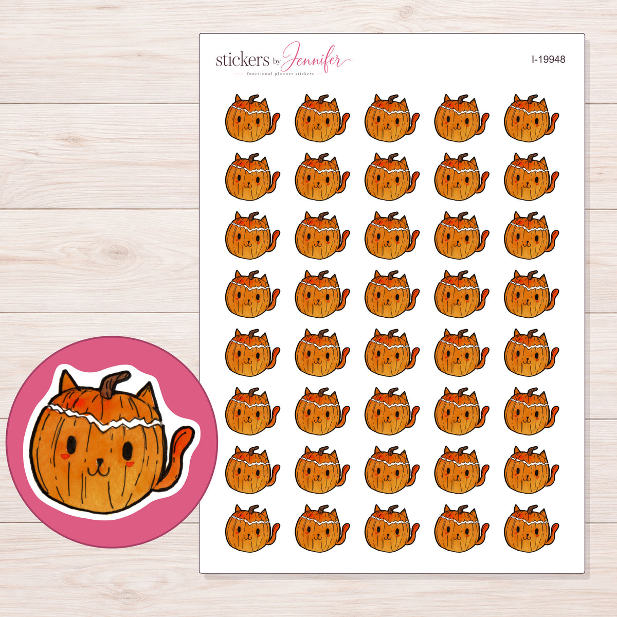 I-19948 planner sticker sheet with enlarged sticker detail