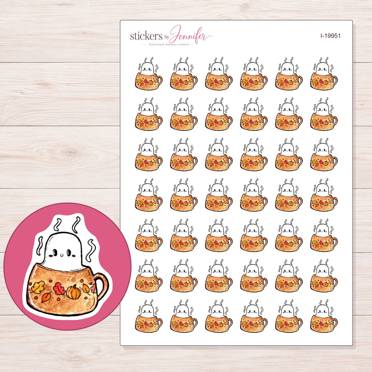 I-19951 planner sticker sheet with enlarged sticker detail