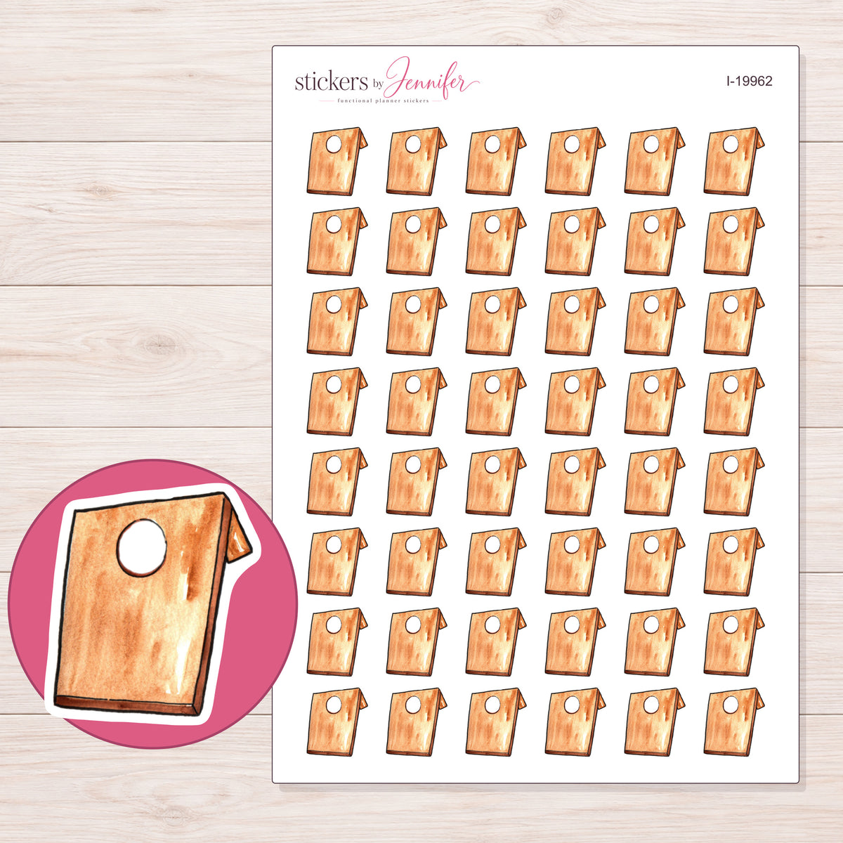 I-19962 planner sticker sheet with enlarged sticker detail