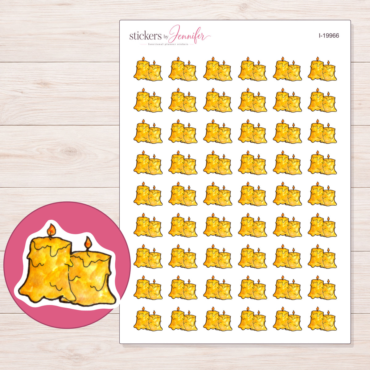 I-19966 planner sticker sheet with enlarged sticker detail