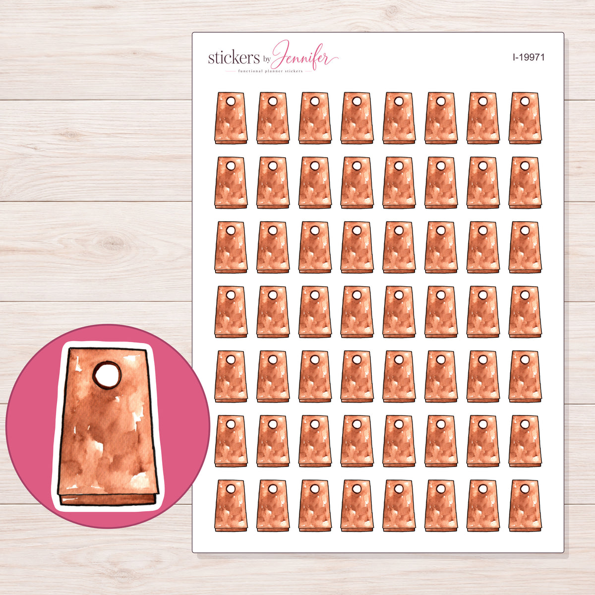 I-19971 planner sticker sheet with enlarged sticker detail